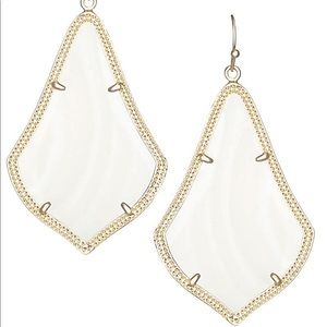 NEW w/ tags white/gold Kendra Scott Alex earrings